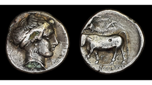 NEAPOLIS (Campania) AR NOMOS "Fourré" 395-385 a.C.