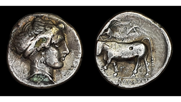 NEAPOLIS (Campania) AR NOMOS "Fourré" 395-385 a.C.