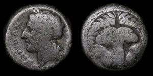 025 RHEGION (BRUTTIUM) Unidad AE, 351-280 a.C. RHEGION (BRUTTIUM) Unidad AE, 351-280 a.C.