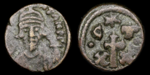 CONSTANTE II 641-66d.C., AE 1/2 Follis, Cartago