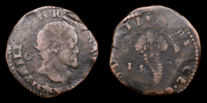 NAPOLES, FELIPE II de España 1556-1598d.C., CU 1 Tornesi