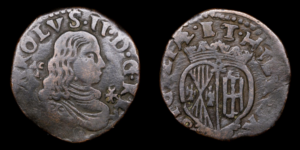 NAPOLES, CARLOS II de España 1665-1700d.C., CU 2 GRANA