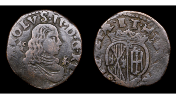 NAPOLES, CARLOS II de España 1665-1700d.C., CU 2 GRANA