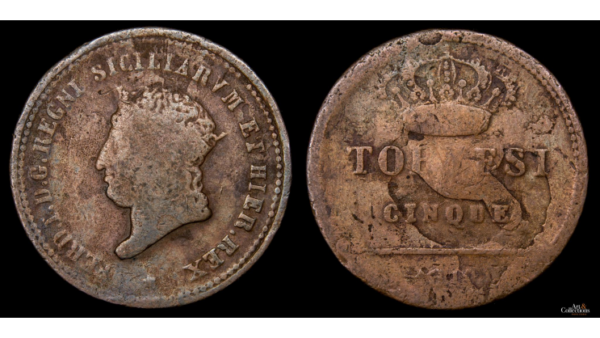 NAPOLES, 2 SICILIAS, FERNANDO I, CU 5 Tornesi