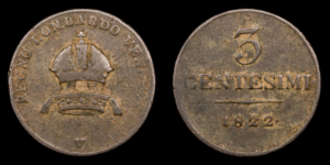 REINO DE LOMBARDIA Y VENETO, 3 Centesimi, Venecia 