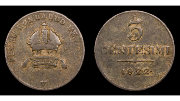 REINO DE LOMBARDIA Y VENETO, 3 Centesimi, Venecia 