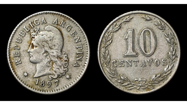 SERIE NIQUELES, CU-NI 10 Centavos 1897