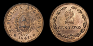 SERIE COBRES, Cu 2 Centavos 1941
