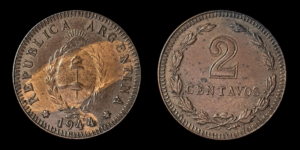 SERIE COBRES, Cu 2 Centavos 1944