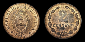 SERIE COBRES, Cu 2 Centavos 1945