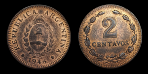 SERIE COBRES, Cu 2 Centavos 1946