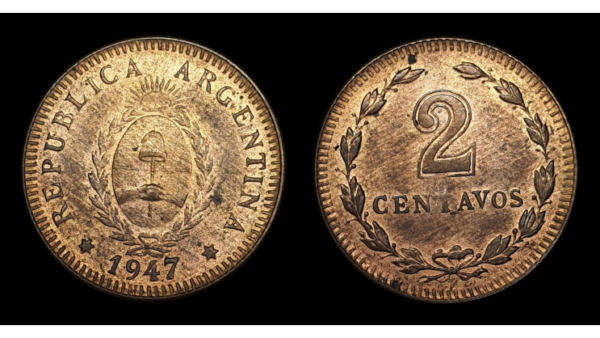 SERIE COBRES, Cu 2 Centavos 1947