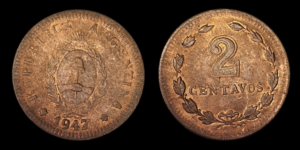 SERIE COBRES, Cu 2 Centavos 1947