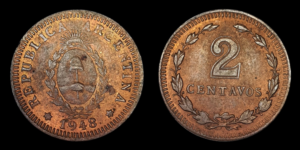 SERIE COBRES, Cu 2 Centavos 1948