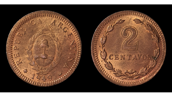 SERIE COBRES, Cu 2 Centavos 1949