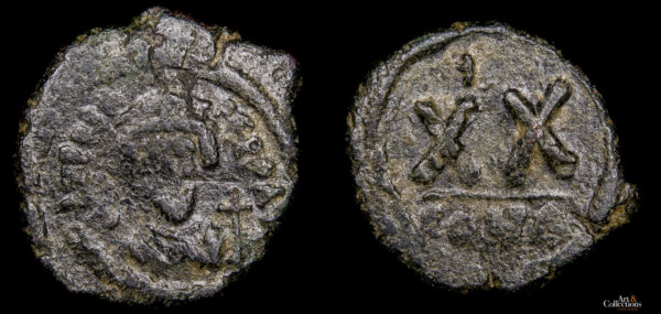 FOCAS 602-610d.C. AE 1/2 Follis, Constantinopla