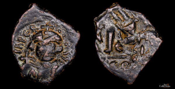 HERACLIO 610-641d.C. AE Follis, sobreacuñado