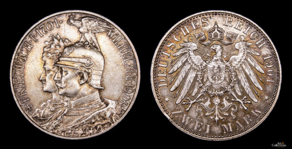 REINO DE PRUSIA, GUILLERMO II 1888-1918d.C., AR 2 Marks, Berlín