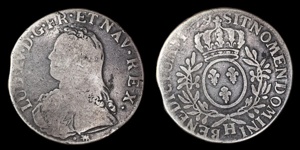LUIS XV 1715-1774d.C., 1 Ecu, La Rochelle