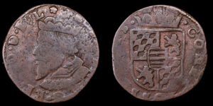 FERNANDO DE BAVIERA 1612-1650d.C., AE 1 LIARD "Aidant"