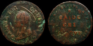 PIO VI 1775-1799d.C., ROMA, AE 2 1/2 Baiocchi