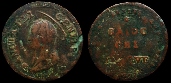 PIO VI 1775-1799d.C., ROMA, AE 2 1/2 Baiocchi