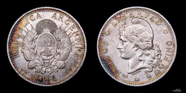 SERIE PATACON, AR 50 Centavos 1882