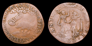 PAISES BAJOS ESPAÑOLES, FELIPE II, AE Rekenpfenning, Dordrecht