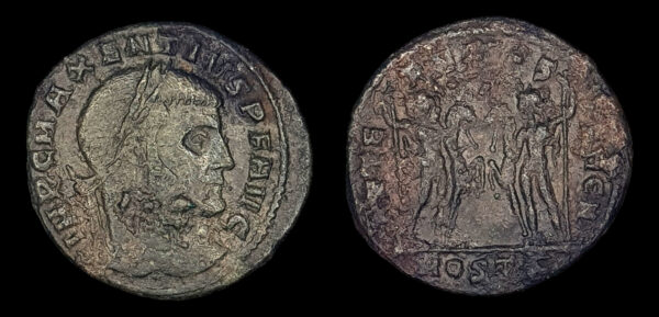 MAJENCIO 306-312d.C., AE Follis, Ostia